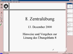 Übung zur Vorlesung "Informatik I" der Fakultät für Informatik im Wintersemester 2000/2001 am 13.12.2000