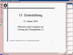 Übung zur Vorlesung "Informatik I" der Fakultät für Informatik im Wintersemester 2000/2001 am 31.1.2001