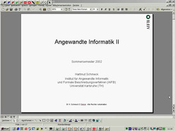 Vorlesung "Angewandte Informatik II" der Fakultät für Wirtschaftswissenschaften im Sommersemester 2002, gehalten am 25.4.2002