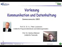 Vorlesung "Kommunikation und Datenhaltung" der Fakultät für Informatik im Sommersemester 2003, gehalten am 2.5.2003