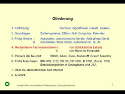 Vorlesung "Beiträge zur Geschichte der Informatik" der Fakultät für Informatik im Wintersemester 2003/2004, gehalten am 3.12.2003