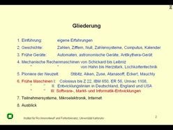 Vorlesung "Beiträge zur Geschichte der Informatik" der Fakultät für Informatik im Wintersemester 2003/2004, gehalten am 28.1.2004