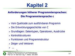 Vorlesung "Technische Informatik II" der Fakultät für Informatik im Sommersemester 2004, gehalten am 04.05.2004