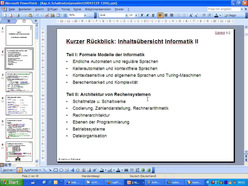 Vorlesung "Grundlagen der Informatik II" der Fakultät für Wirtschaftswissenschaften im Wintersemester 2004/2005 am 08.12.2004