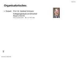Vorlesung "Angewandte Informatik II" der Fakultät für Wirtschaftswissenschaften im Sommersemester 2005, gehalten am 14.04.2005