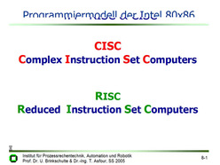 Vorlesung "Technische Informatik II" der Fakultät für Informatik im Sommersemester 2005, gehalten am 24.05.2005