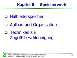 Vorlesung "Technische Informatik II" der Fakultät für Informatik im Sommersemester 2005, gehalten am 09.06.2005