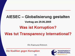 Was ist Korruption? Was tut Transparency International?
