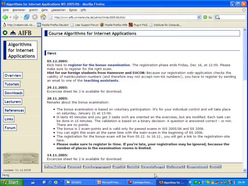 Vorlesung "Algorithms for Internet Applications" der Fakultät für Wirtschaftswissenschaften im Wintersemester 2005/2006 am 06.12.2005