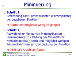 Vorlesung "Technische Informatik I" der Fakultät für Informatik im Wintersemester 2005/2006 am 13.12.2005