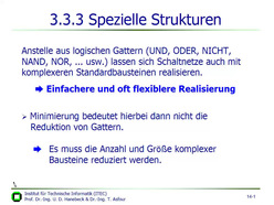 Vorlesung "Technische Informatik I" der Fakultät für Informatik im Wintersemester 2005/2006 am 21.12.2005
