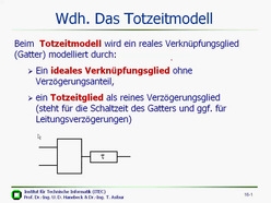 Vorlesung "Technische Informatik I" der Fakultät für Informatik im Wintersemester 11.01.2006