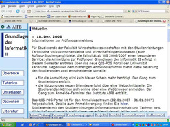 Vorlesung "Grundlagen der Informatik II" der Fakultät für Wirtschaftswissenschaften im Wintersemester 2006/2007 am 20.12.2006