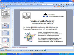 Vorlesung "Grundlagen der Informatik II" der Fakultät für Wirtschaftswissenschaften im Wintersemester 2005/2006 am 30.01.2006
