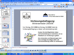Vorlesung "Grundlagen der Informatik II" der Fakultät für Wirtschaftswissenschaften im Wintersemester 2005/2006 am 01.02.2006