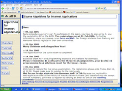 Vorlesung "Algorithms for Internet Applications" der Fakultät für Wirtschaftswissenschaften im Wintersemester 2005/2006 am 10.01.2006