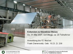Vorlesung "Simulation dynamischer Systeme" der Fakultät für Maschinenbau im Sommersemester 2007, gehalten am 24.04.2007