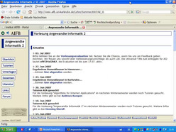 Vorlesung "Angewandte Informatik II" der Fakultät für Wirtschaftswissenschaften im Sommersemester 2007, gehalten am 05.07.2007