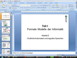 Vorlesung "Grundlagen der Informatik II" der Fakultät für Wirtschaftswissenschaften im Wintersemester 2007/2008 am 29.10.2007