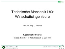 Vorlesung "Technische Mechanik I für Wirtschaftsingenieure" der Fakultät für Maschinenbau im Wintersemester 2007/2008 am 19.11.2007