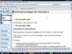Vorlesung "Grundlagen der Informatik II" der Fakultät für Wirtschaftswissenschaften im Wintersemester 2007/2008 am 12.12.2007
