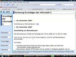 Vorlesung "Grundlagen der Informatik II" der Fakultät für Wirtschaftswissenschaften im Wintersemester 2007/2008 am 19.12.2007