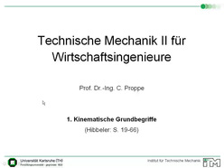 Vorlesung "Technische Mechanik II für Wirtschaftsingenieure" der Fakultät für Maschinenbau im Sommersemester 2008, gehalten am 15.04.2008