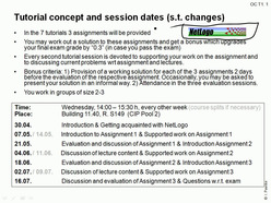 Vorlesung "Organic Computing" der Fakultät für Wirtschaftswissenschaften im Sommersemester 2008, gehalten am 28.04.2008
