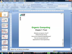 Vorlesung "Organic Computing" der Fakultät für Wirtschaftswissenschaften im Sommersemester 2008, gehalten am 07.07.2008