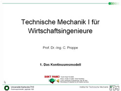 Vorlesung "Technische Mechanik I für Wirtschaftsingenieure" der Fakultät für Maschinenbau im Wintersemester 2008/2009 am 20.10.2008