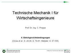 Vorlesung "Technische Mechanik I für Wirtschaftsingenieure" der Fakultät für Maschinenbau im Wintersemester 2008/2009 am 03.11.2008