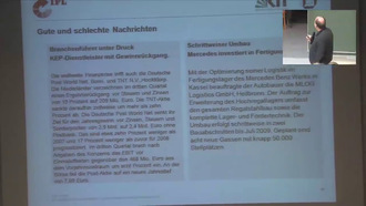 Vorlesung "Materialflusslehre" der Fakultät für Maschinenbau im Wintersemester 2008/2009, gehalten am 04.11.2008