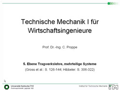 Vorlesung "Technische Mechanik I für Wirtschaftsingenieure" der Fakultät für Maschinenbau im Wintersemester 2008/2009 am 11.11.2008