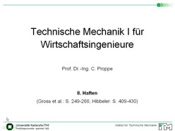 Vorlesung "Technische Mechanik I für Wirtschaftsingenieure" der Fakultät für Maschinenbau im Wintersemester 2008/2009 am 01.12.2008