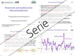 Innovationsökonomie, WS 2008/2009, Vorlesungen
