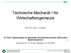 Vorlesung "Technische Mechanik I für Wirtschaftsingenieure" der Fakultät für Maschinenbau im Wintersemester 2008/2009 am 26.01.2009
