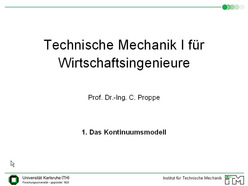 Vorlesung "Technische Mechanik I für Wirtschaftsingenieure" der Fakultät für Maschinenbau im Wintersemester 2009/2010 am 19.10.2009