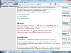 Vorlesung "Grundlagen der Informatik II" der Fakultät für Wirtschaftswissenschaften im Wintersemester 2009/10 am 16.12.2009