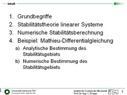 Vorlesung "Simulation dynamischer Systeme" der Fakultät für Maschinenbau im Sommersemester 2010, gehalten am 08.04.2010, Teil 2