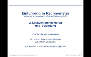 Vorlesung "Einführung in Rechnernetze" der Fakultät für Informatik im Sommersemester 2010, gehalten am 20.04.2010