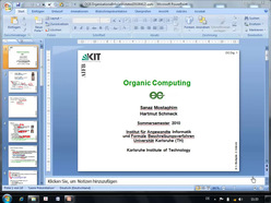 Vorlesung "Organic Computing" der Fakultät für Wirtschaftswissenschaften im Sommersemester 2010, gehalten am 19.04.2010