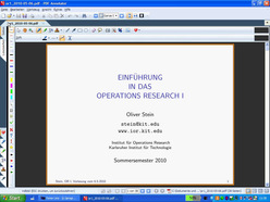 Vorlesung "Einführung in das Operations Research I" der Fakultät für Wirtschaftswissenschaften im Sommersemester 2010 am 06.05.2010