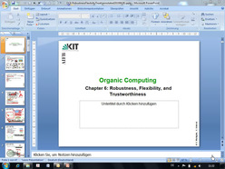 Vorlesung "Organic Computing" der Fakultät für Wirtschaftswissenschaften im Sommersemester 2010, gehalten am 05.07.2010
