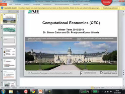 Vorlesung "Computational Economics" der Fakultät für Wirtschaftswissenschaften im Wintersemester 2010/2011, gehalten am 26.10.2010