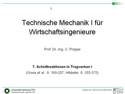 Vorlesung "Technische Mechanik I für Wirtschaftsingenieure" der Fakultät für Maschinenbau im Wintersemester 2010/2011 am 29.11.2010