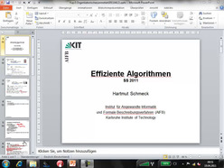 Vorlesung "Effiziente Algorithmen" der Fakultät für Wirtschaftswissenschaften im Sommersemester 2011, gehalten am 19.04.2011