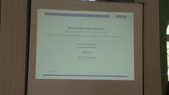 Steuerpolitik nach der Krise : welche Maßnahmen sind für die Unternehmensbesteuerung in Deutschland zu ergreifen? Vortrag und Diskussion ; 08.10.2010