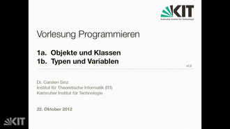 Programmieren, WS 2012/13, gehalten am 22.10.2012