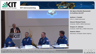 Questions to the astronauts - KIT-Astronautentag - Die Space-Shuttle-Mannschaft im Audimax des KIT