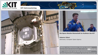 Astronaut Roberto Vittory - KIT-Astronautentag - Die Space-Shuttle-Mannschaft im Audimax des KIT